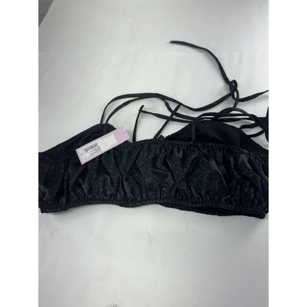 WILD FABLE Top Puffed Sleeve Cropped *NWT* Large Black New Fairy Boho - Picture 3 of 4